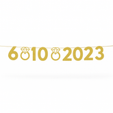 Customizable Glitter Gold Wedding Banner Kit